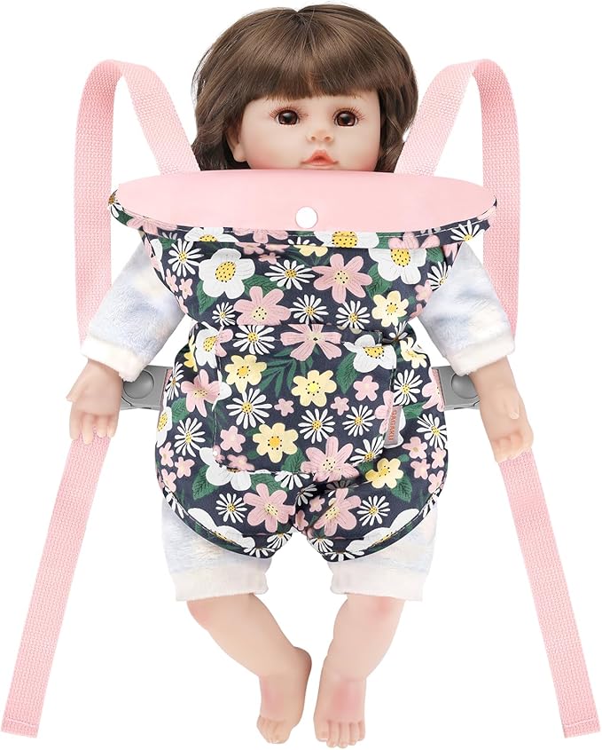 GAGAKU Baby Doll Carrier Kids Toy Baby Carrier for Dolls Toy Baby Sling for 18-inch Dolls Accessory Carrier for Little Girls - Pink