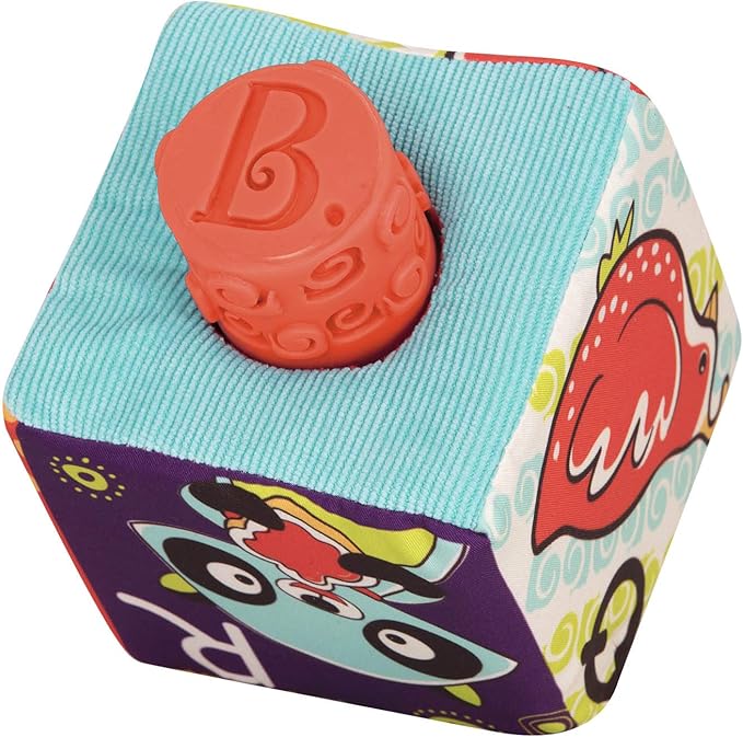 B. Toys Soft Fabric Building Blocks for Toddlers - Educational Alphabet Blocks with Textured Shapes - Stack & Play ABC Blocks for 6 Months+