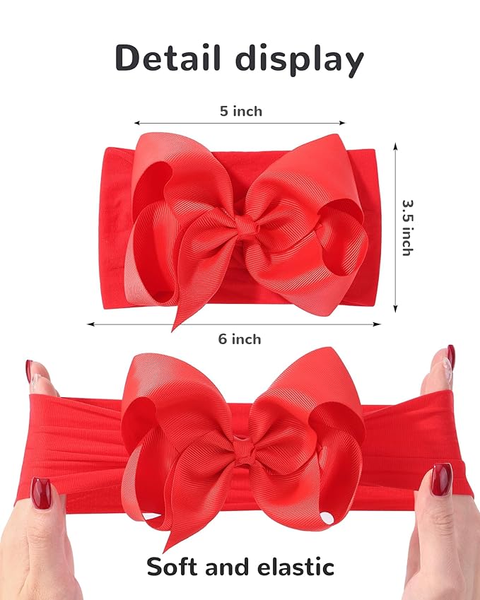 doboi 20pcs Baby Girls Bows Headbands Nylon Hairbands Ribbon Bow