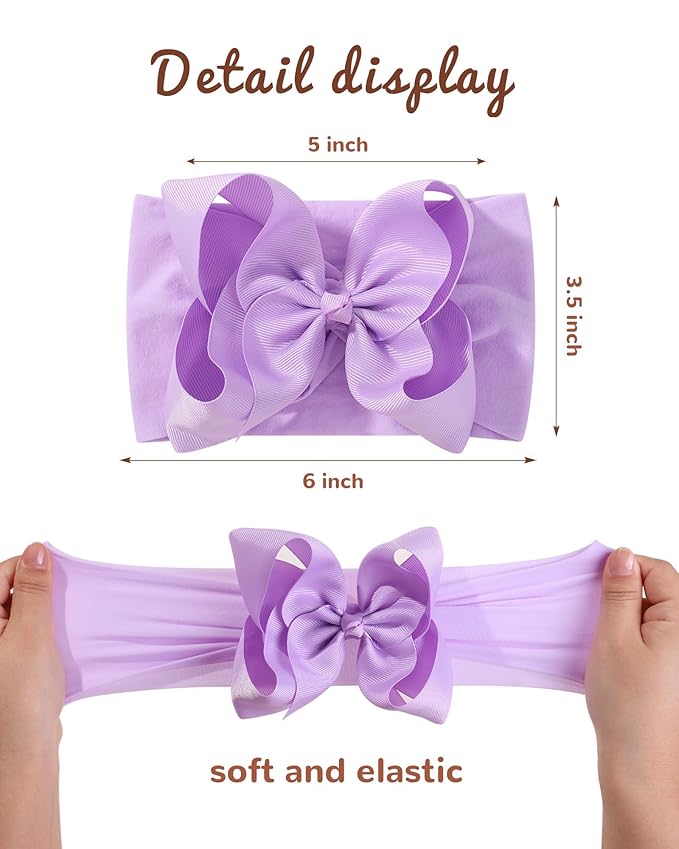 doboi 20PCS Baby Bows Baby Girl Headbands Nylon Hairbands