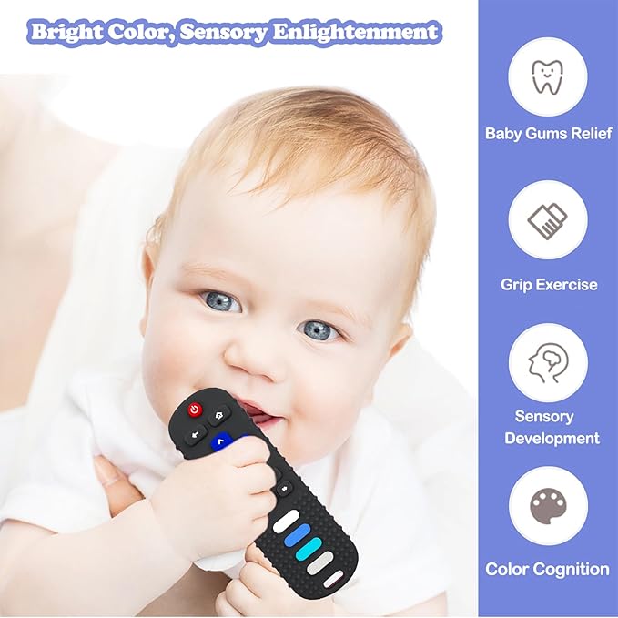 2 Pack Baby Teething Toys, Food Grade Silicone Teethers for Babies 18+ Months