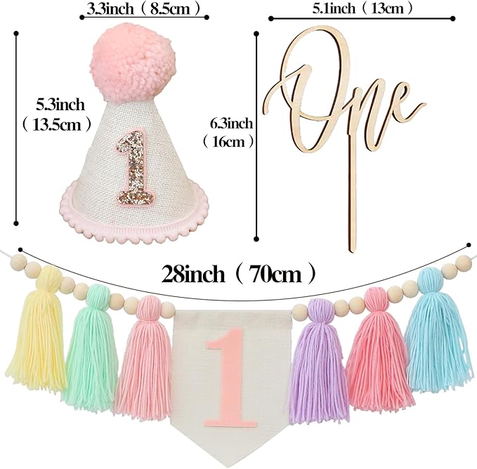 Handmade Boho 1st Birthday Macaron High Chair Banner Boho 1st 1st Birthday