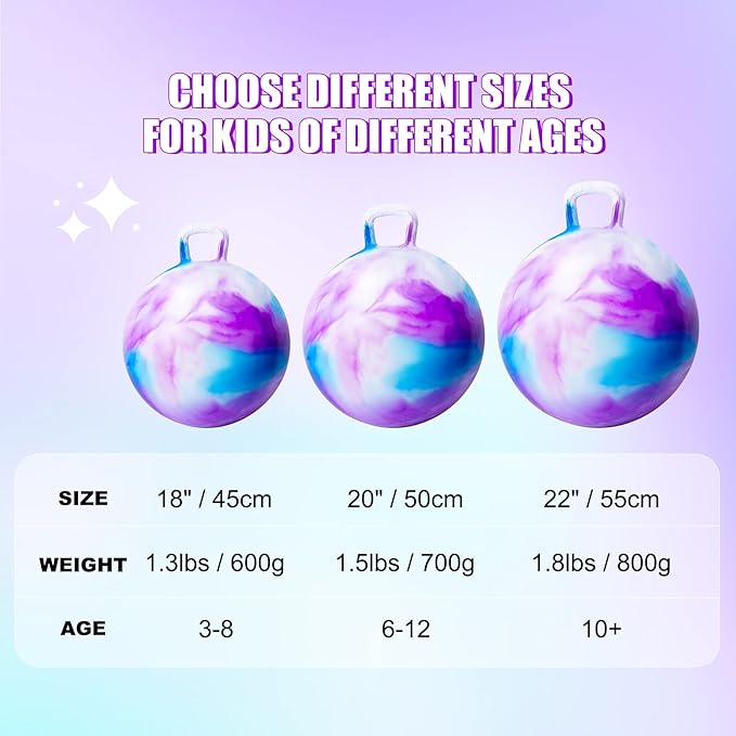 Hopper Ball, Hopping Toys for Kids 20 inch 5-12, Inflatable
