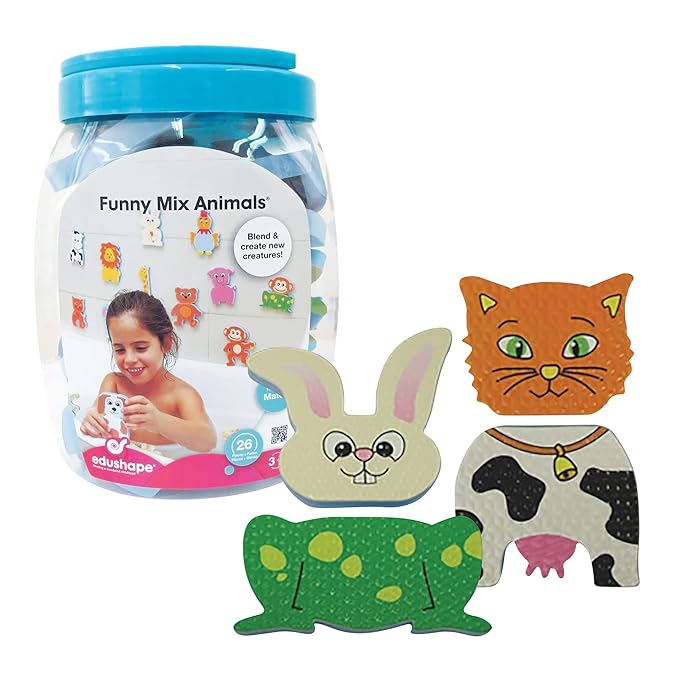 Edushape Funny Mix Magic Creations - Bath Foam Stickers 1-3 -
