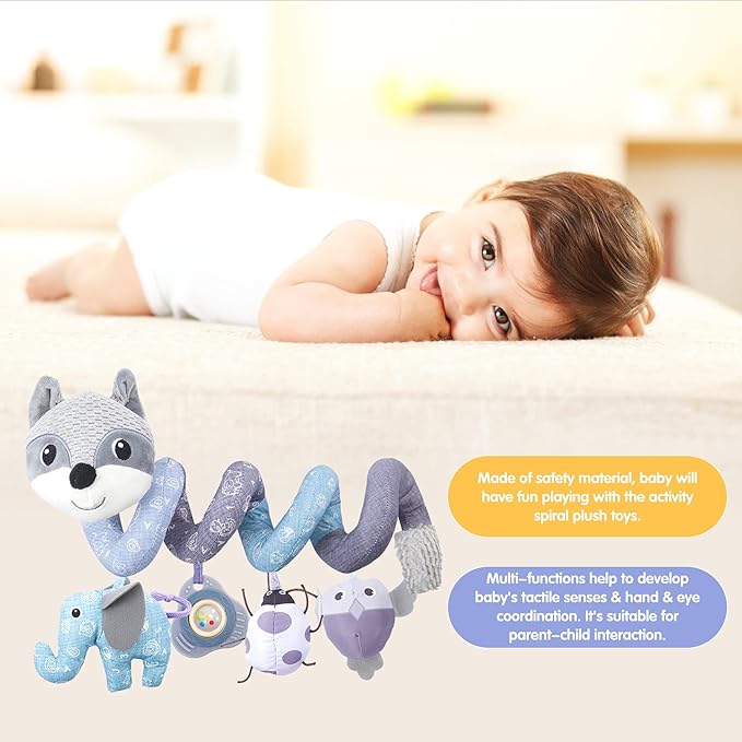 Car Seat Toys, Infant Baby Spiral Activity Hanging Toys