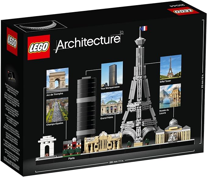 LEGO Architecture Paris Skyline, Collectible Model Building Kit with Eiffel Tower and The Louvre 21044