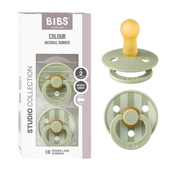 BIBS Pacifiers - Colour Studio 2 Pack | Round Nipple Baby Pacifier 6+ Months