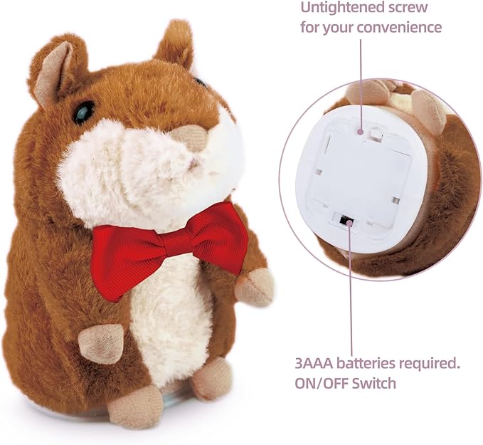 HOMILY Talking Hamster Repeats What You Say, One Year Old Boy Girl Toys Birthday Gifts 0-6-12-18 Months, 1 3 5 (Red