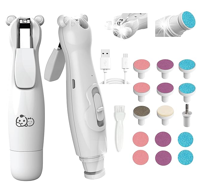 Royal Angels Rechargeable Baby Nail Clippers 20 in 1, Safe Electric Nail Trimmer, Baby Nail Kit, Additional Replacements, Newborn Toddler Toes and Fingernails, Trim and Polish (Rechargeable, Snow)