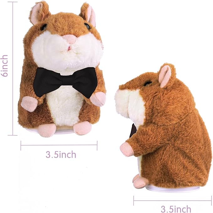 HOMILY Talking Hamster Repeats What You Say, One Year Old Boy Girl Toys Birthday Gifts 0-6-12-18 Months, 1 3 5 (Blk