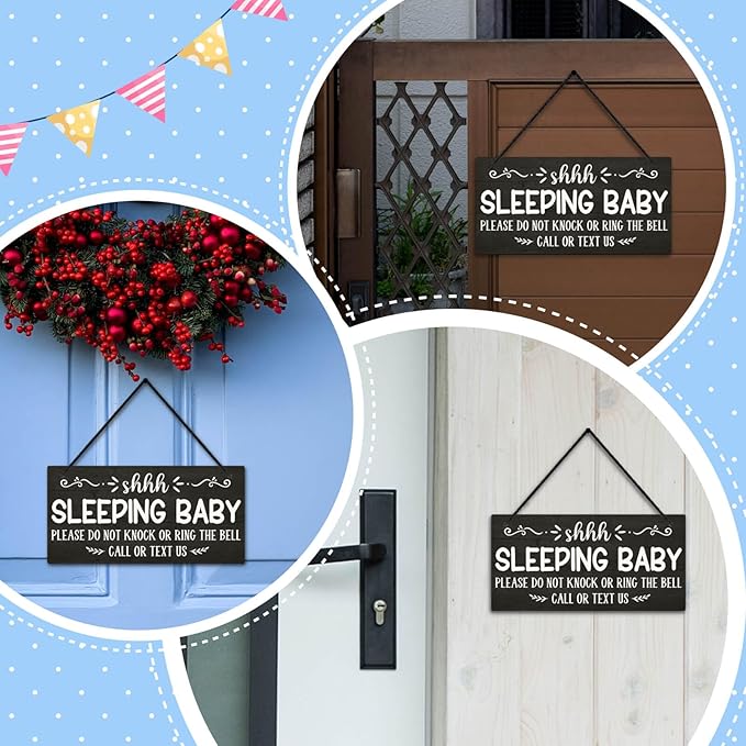 Putuo Decor Baby Sleeping Door Sign for Front Door PVC