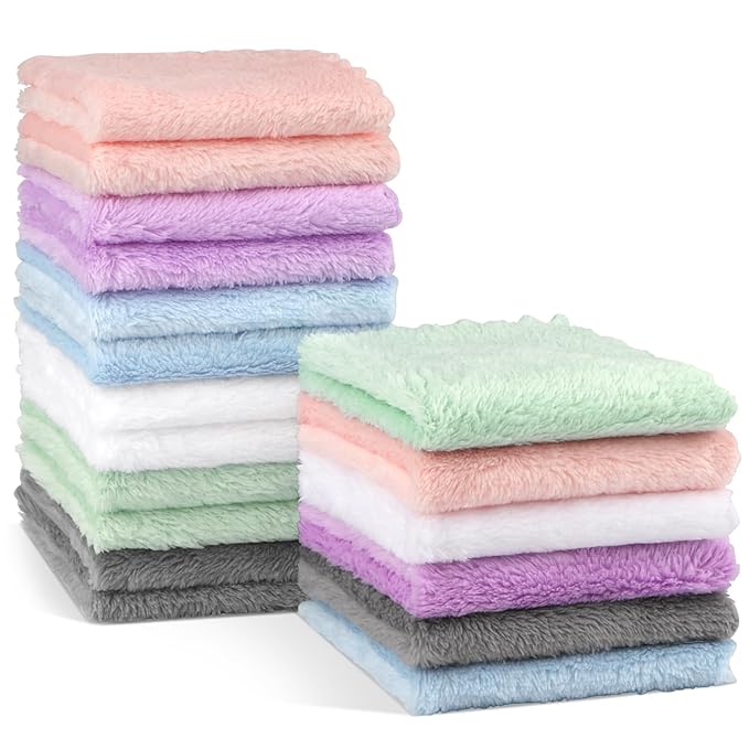 Orighty Baby Washcloths 18-Pack, Premium Microfiber Baby Bath Face Towels 9x9 Inch