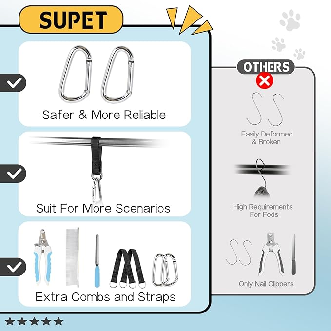 Supet Dog Grooming Hammock Harness for Cats Dogs, Relaxation Pet Grooming Hammock Restraint Dog & Small Animal Leashes Sling for Grooming Helper for Nail Trimming Clipping S