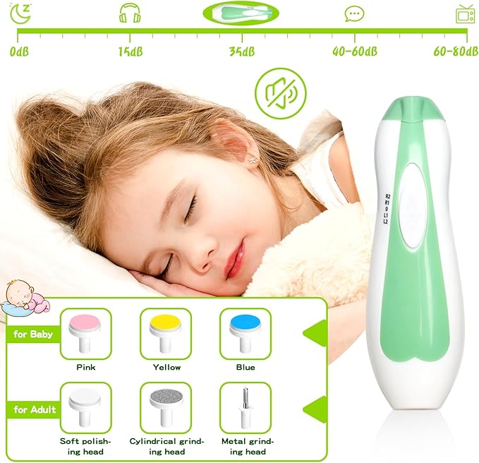 Baby Healthcare and Grooming Kit, 21pcs Baby Electric Nail Trimmer Set Newborn Nursery Health Care Set for Newborn Infant Toddlers Baby Boys Girls Kids Haircut Tools (21 Kits Green)
