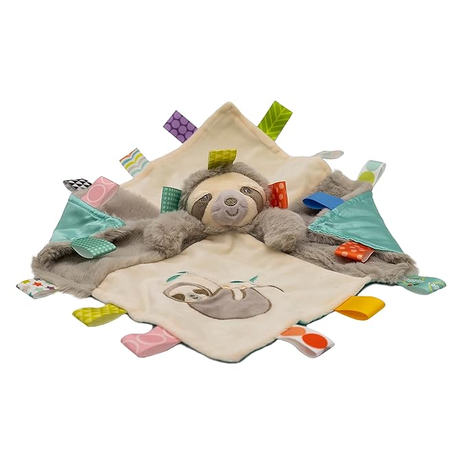 Taggies Soothing Sensory Stuffed Animal Security Blanket, Molasses Sloth 13 x 13-Inches