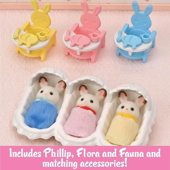 Calico Critters Triplets Care Set - Dollhouse Playset with 3