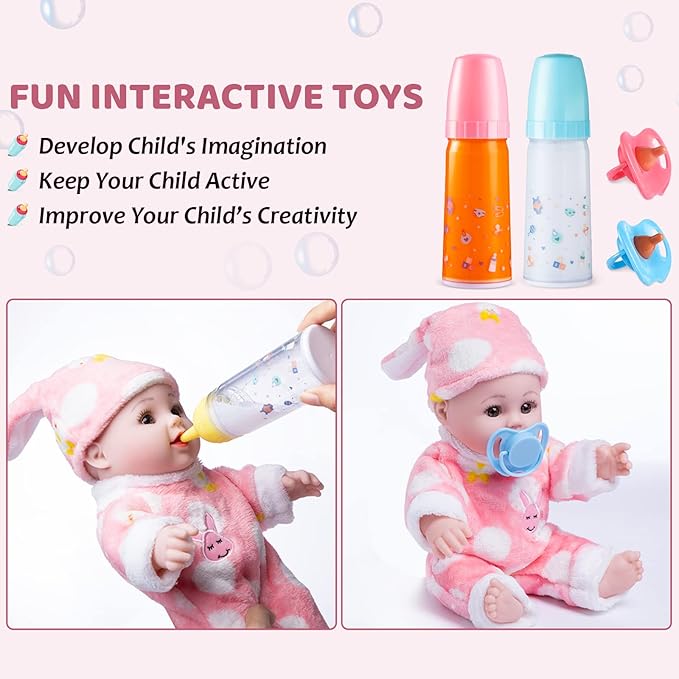 JOYIN Doll Magic Bottle Set, 2 Disappearing Magic Milk & 2 Toy