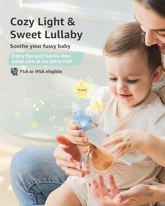 GROWNSY Nasal Aspirator for Baby, Baby Nose Sucker Pro with 3 Soft Silicone Tips