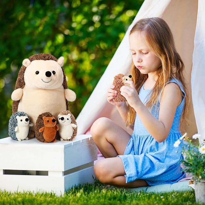 Hiboom 5 Pieces Hedgehog Stuffed Plush Toys, 14 Inch Mommy 4 Cute