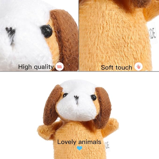 16pcs Finger Puppets Cartoon Animal Plush Finger Puppets Set Cute Dolls for Children, Story Time
