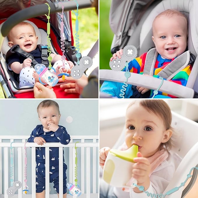 Chuya Toy Straps for Baby 3 Pcs,Silicone Baby Pacifier Holder