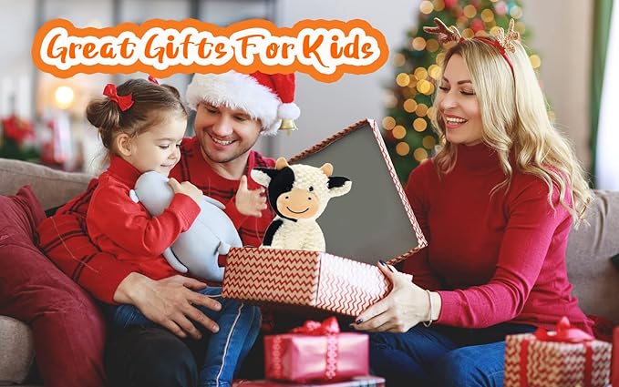 HWD 9.8'' Soft Cow Plush Dolls Stuffed Animals Toys Gifts for Kids, Toddler