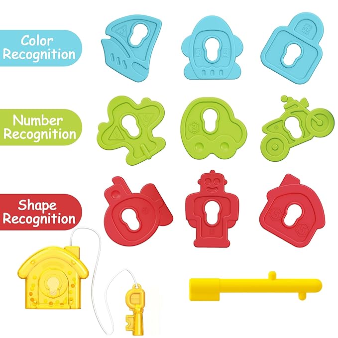 4 in 1 Montessori Sensory Learning Toy - Baby Rattle 0-6 Month 6-12 Months 1 Year 1-3 -