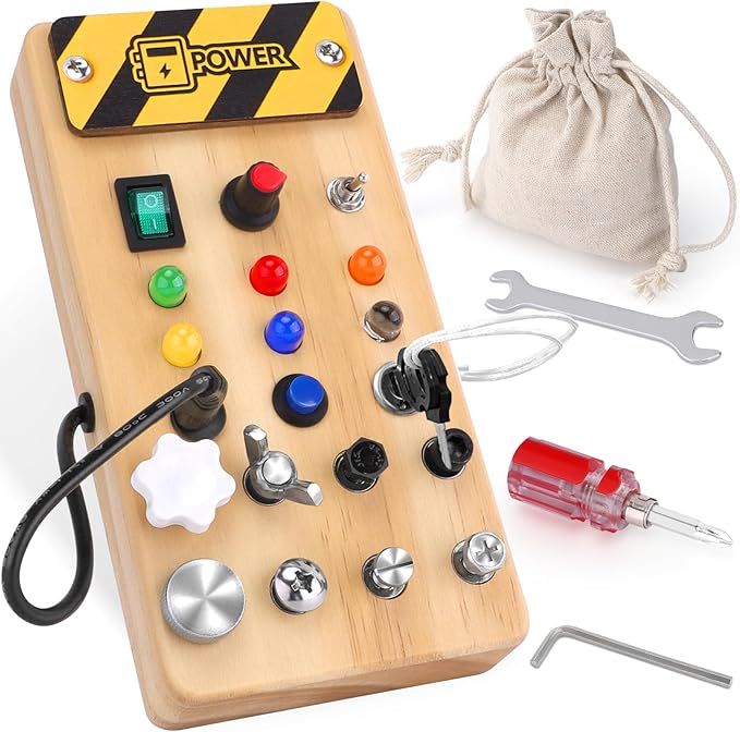 Screwdriver Tool Set Busy Board, Toddler Wooden Sensory Toys Montessori 3+ Year 3-6 Year