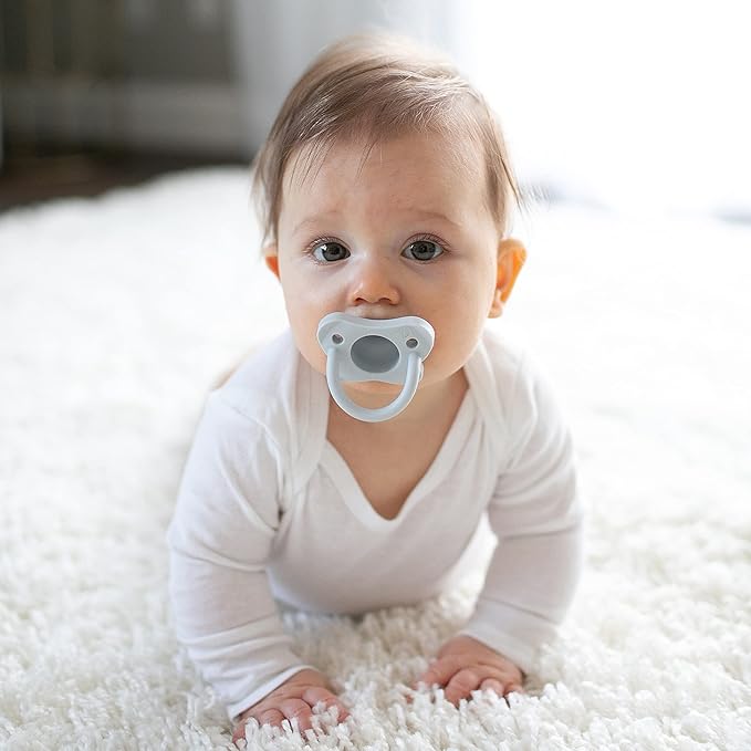 Dr. Brown's HappyPaci 100% Silicone Baby Pacifier, Contoured One-Piece Design 0-6m, BPA-Free, 3 Pack