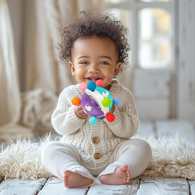 Baby Sensory Teething Toys, Montessori Baby Toys Teether 0-12 Months, 0-6 6-12 12-18 Months