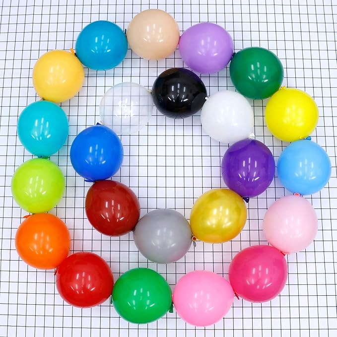 10 Inch Assorted Color Latex Link Balloon 50 Pcs Quick