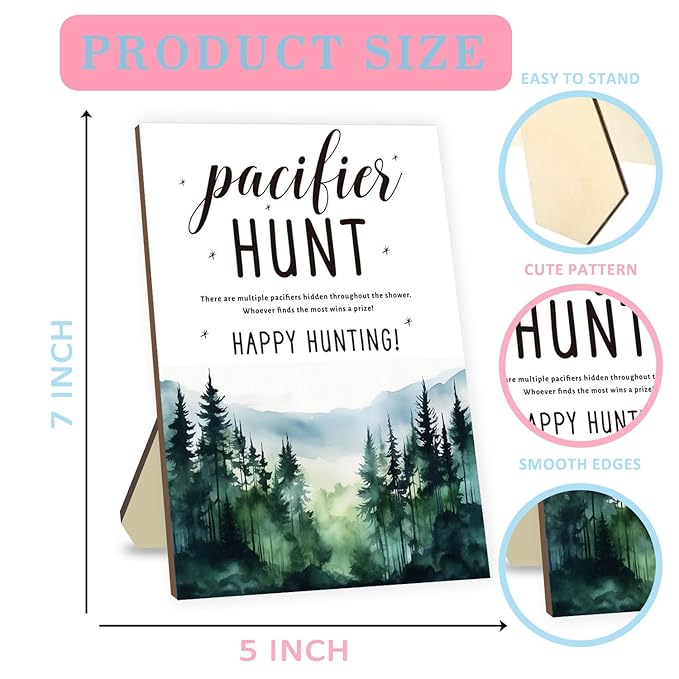 Baby Pacifier Hunt Game, Baby Shower Games Set 50 Mini 50 Blue
