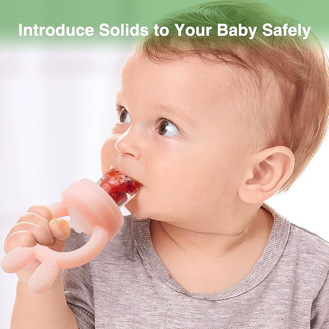 Baby Fruit Feeder with Breastmilk Popsicle Molds & 3 Sizes Pouches, BPA Free Silicone Frozen Feeder for Teething Relief 4 Months+