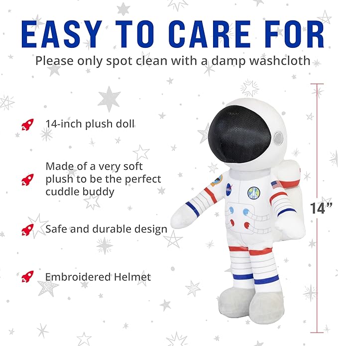 Playtime by Eimmie Soft Baby Doll - Plush Rag Dolls for 2 Year Old Girls Boys Toddler & Infants 14" (NASA 14") -