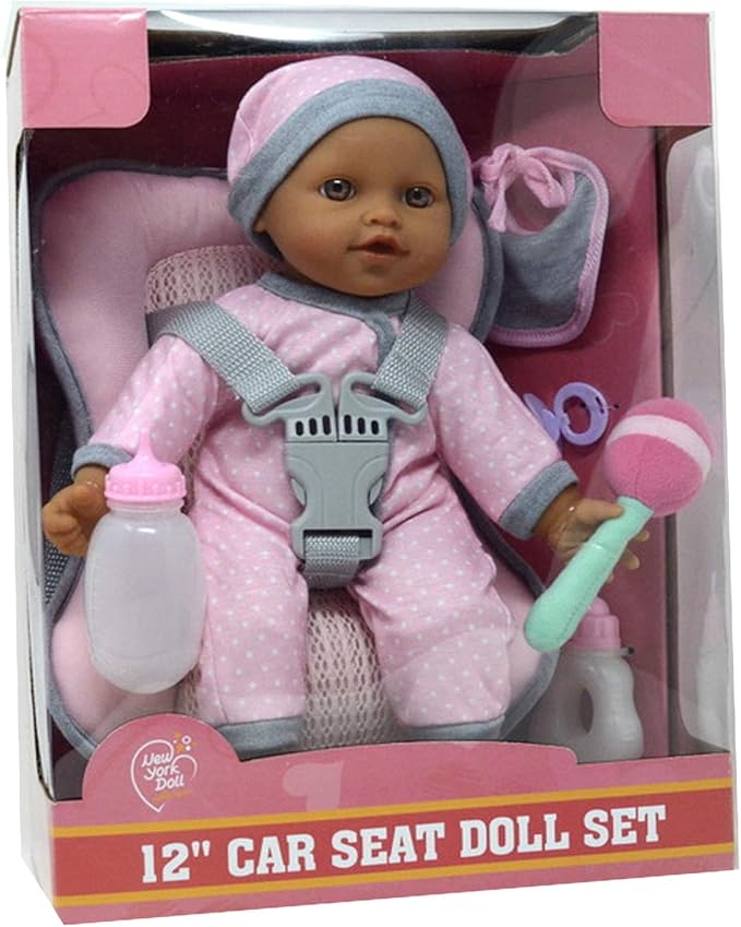 Doll Travel PlaySet - Baby Doll Car Seat Carrier Backpack 12 Inch