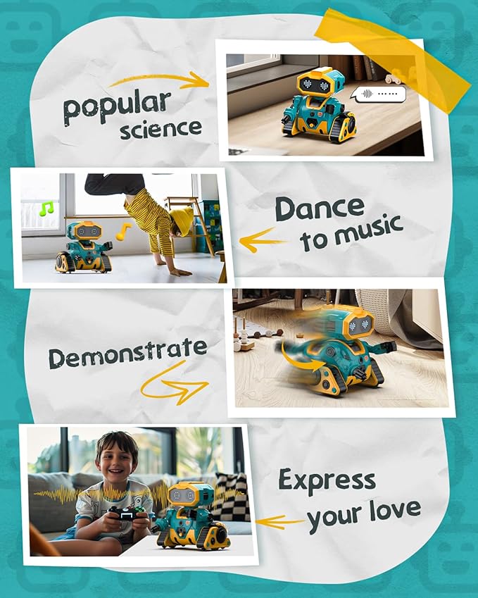 Holyton Robot Toys K103, Remote Control Robots for Kids with Editable Actions