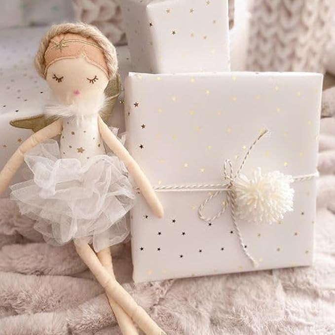 MON AMI Adele Small White Angel Stuffed Doll – 15”, Soft & Cuddly Plush Doll