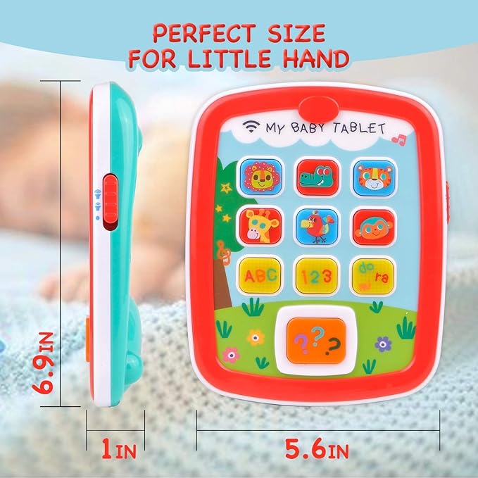Infant Toys Baby Tablet Toys, Baby Toys 12-18 Months Musical Toys for Toddlers 1-3 1 2 3 Year