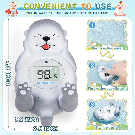 Baby Bath Thermometer, Newborn Bath and Room Temperature Thermometer Safety Floating Toy