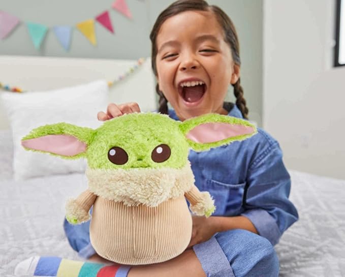 Mattel Star Wars Grogu Plush 12-inch Toy Figure, Soft 'n Fuzzy Character Doll with Sounds