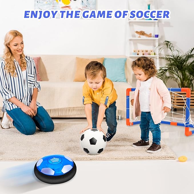 Hover Soccer Ball Set for Kids, 3-in-1 Air Hover Soccer Hockey Toy Set 3-12 Years