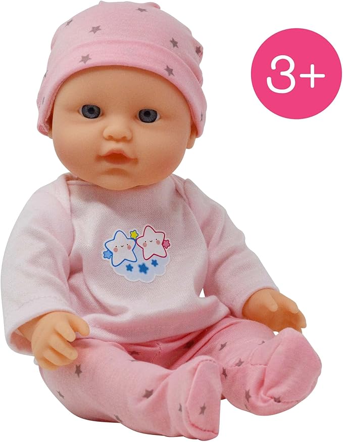 Baby Doll Bath Set with Bathtub & Playtime Accessories – Bath Time Playset for Kids, Girls 12” Doll, 8pc Pink 3+…