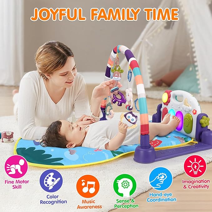 Baby Gym Play Mats Tummy Time Mat Musical Activity Center 0-3 6 9 12