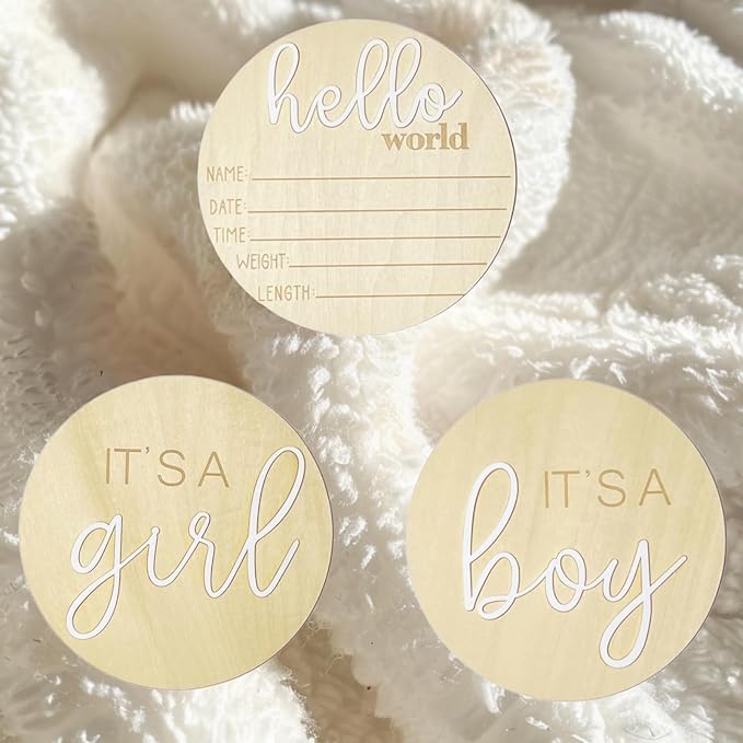 Its a Boy Its a Girl Wooden Sign & Hello World Sign, Baby Birth Announcement Sign