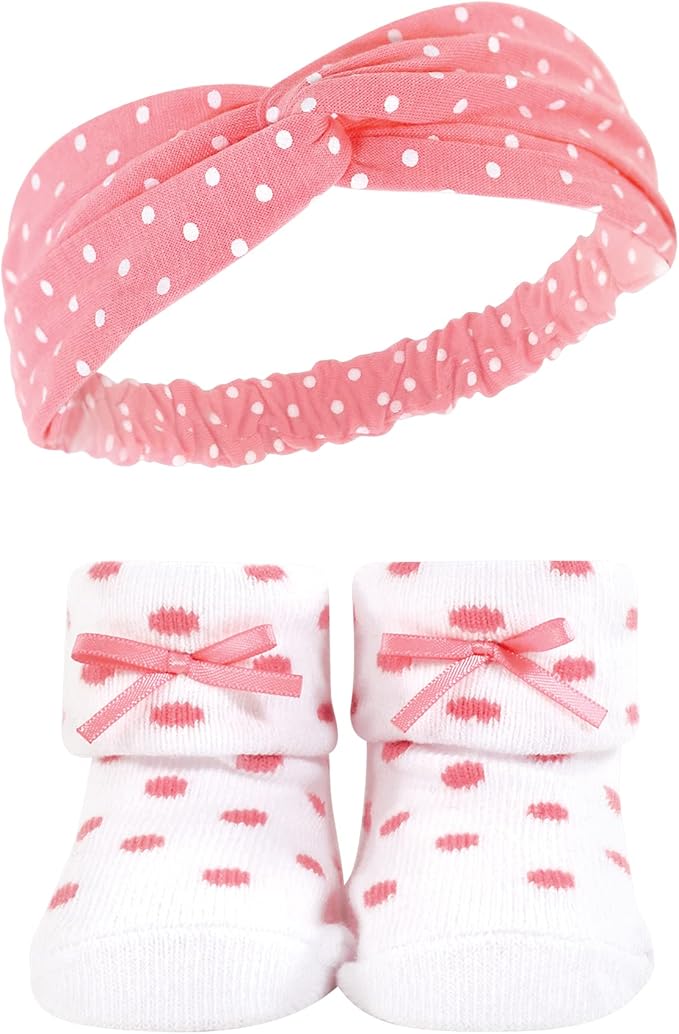Hudson Baby Girl's Headband and Socks Giftset