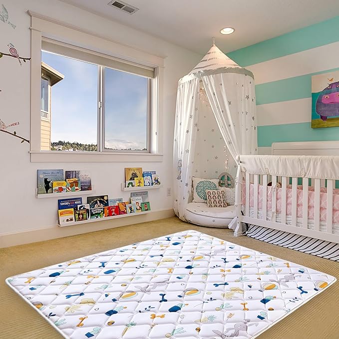 Premium Foam Baby Play Mat 79" X 55", Extra Large Soft Thicker Activity Playmats for Babies