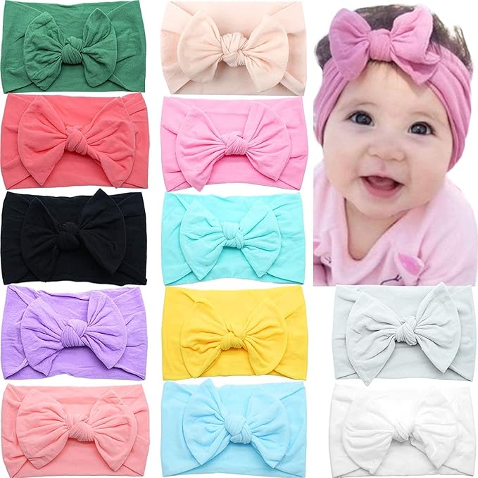 C횋LLOT Super Stretchy Soft Knot Headbands with Hair Bows Head