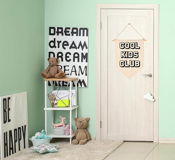 Cool Kids Club-Flag Sign Art Gifts for Baby Newborn Boys