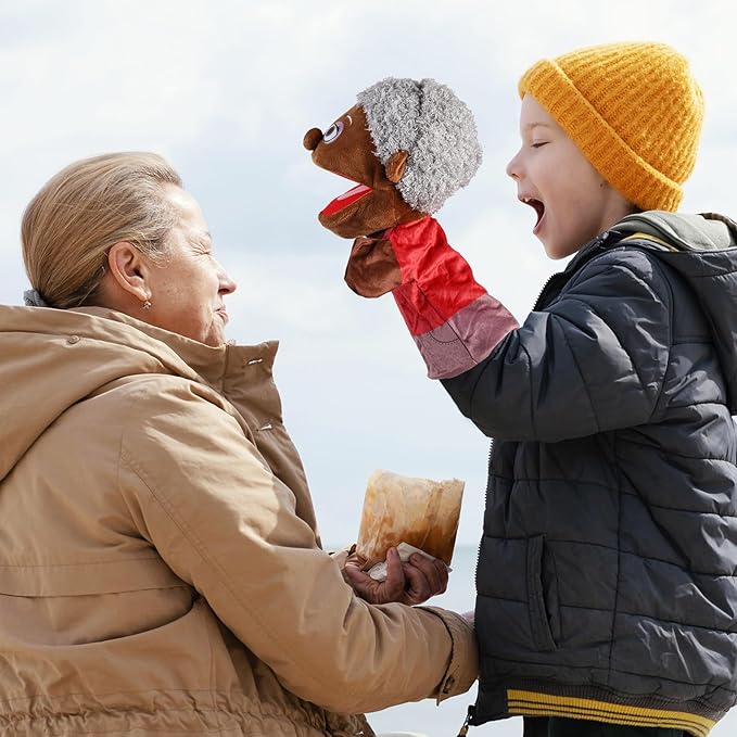 1 Pcs Family Hand Puppets 12 Inch Grandparents Mom Dad