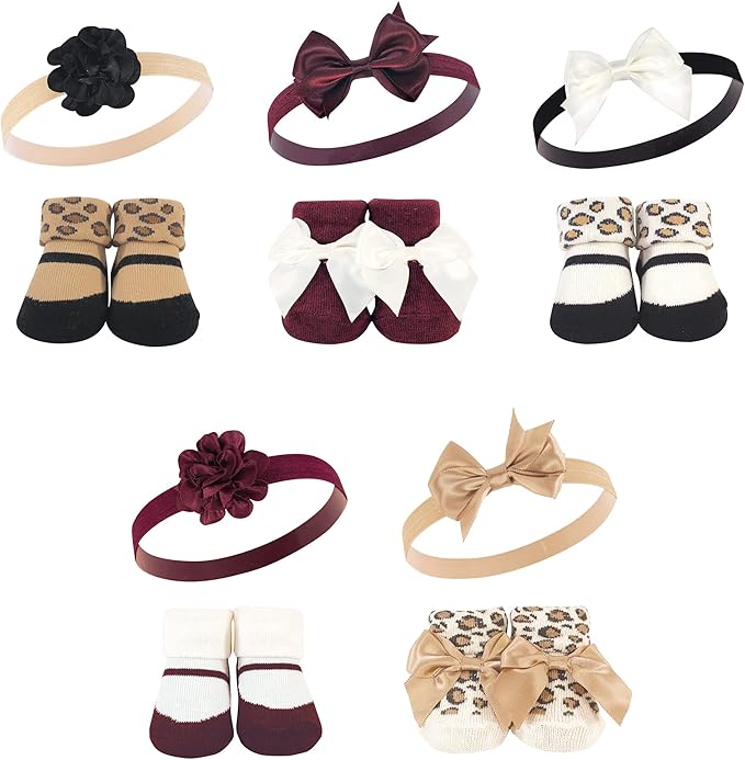 Hudson Baby Girl's Headband and Socks Giftset